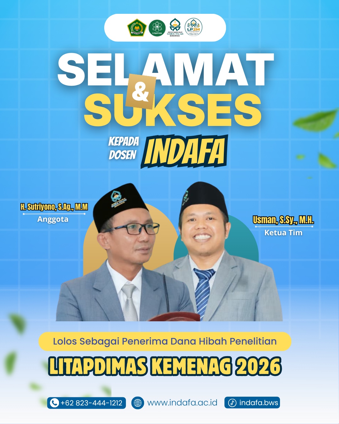 Dua Tim Dosen IAI Darul Falah Bondowoso Raih Pendanaan Penelitian Litapdimas Tahun 2026